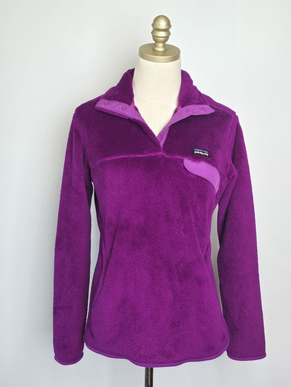 Patagonia Re-Tool Snap-T Polartec Fleece Pullover Sweatshirt Ikat Purple Size M
